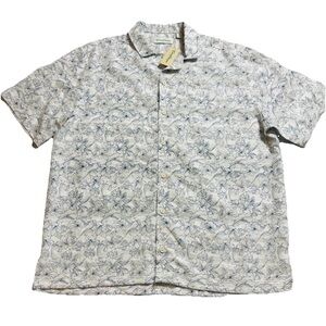 Caribbean Modal Blend Hawaiian Shirt Men’s L Cream Tropical  Vacation Resort NWT